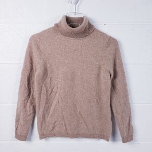 Morgan Taylor Cashmere Turtleneck Sweater Pullover Tan Camel Color Women's Large